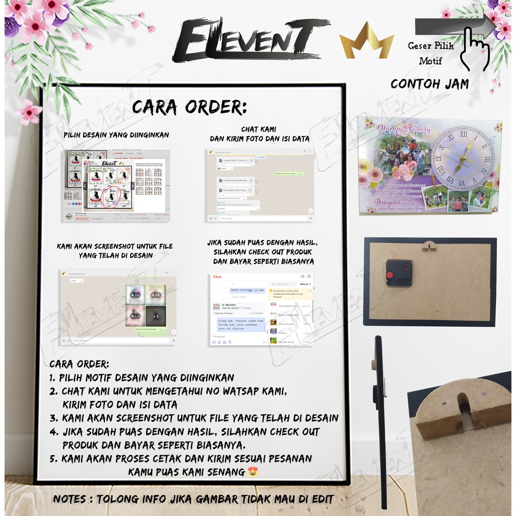 Hadiah Pernikahan Jam Dinding Custom Foto Unik Elegant Lucu Hadiah Ultah biografi anak Kado Happy Wedding UlangTahun Wisuda Nikah Biodata Bayi Birthday Sahabat Bingkai Photo MDF Gift Engagement Keluarga Anniversary Barakallah Fii umrik Graduation Murah-1