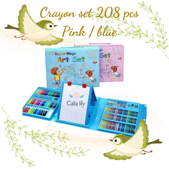 

[GRATIS ONGKIR] CL art set 208pcs pensil warna crayon mewarnai anak alat lukis cat air - Biru Muda TERJAMIN