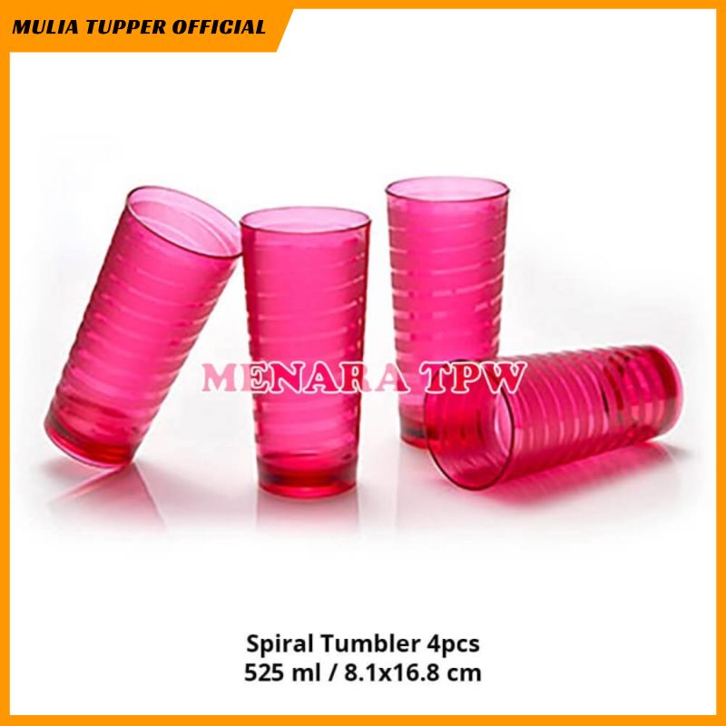 Tupperware Spiral Tumbler Gelas Pink 1pc