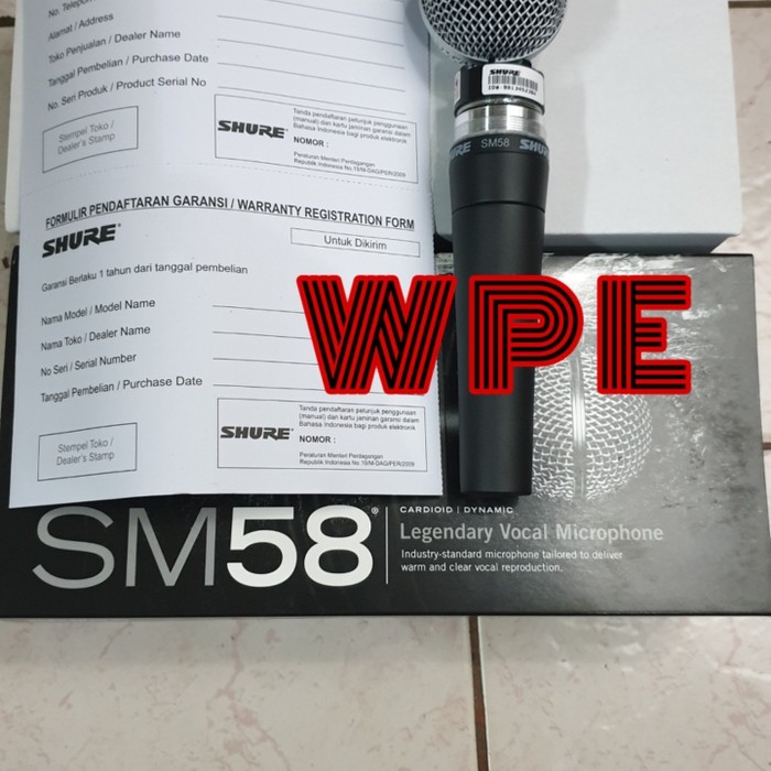 Mic Kabel SHURE SM 58 LC ORIGINAL GARANSI RESMI