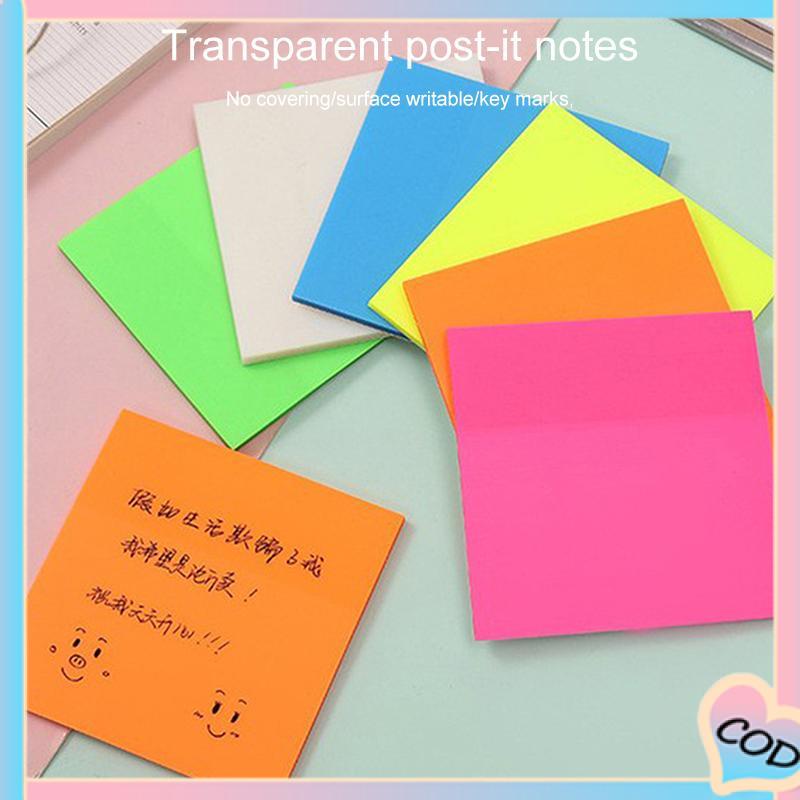 COD❤️ 50PCS Stiker Transparan Fluorescent Tanpa Cover-A.one