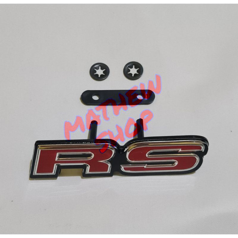 Logo Emblem RS Untuk Grill Depan Honda Model ORIGINAL / Emblem RS Grill Depan Mobilio Brio Jazz / Lo