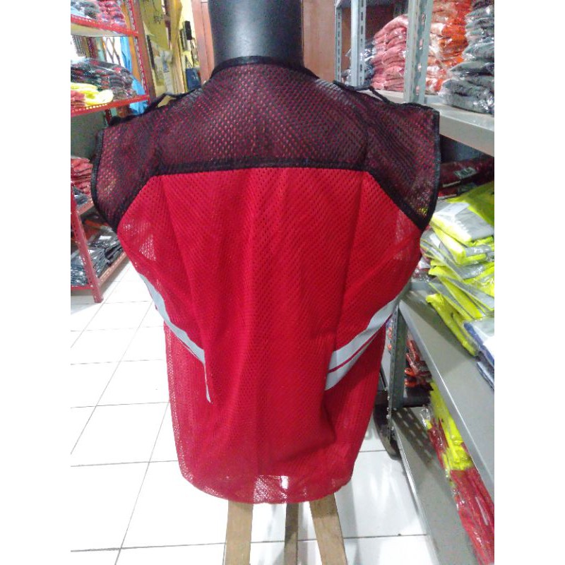 ROMPI SAFETY JARING MERAH HITAM BERLOGO SAYA PILIH SELAMAT