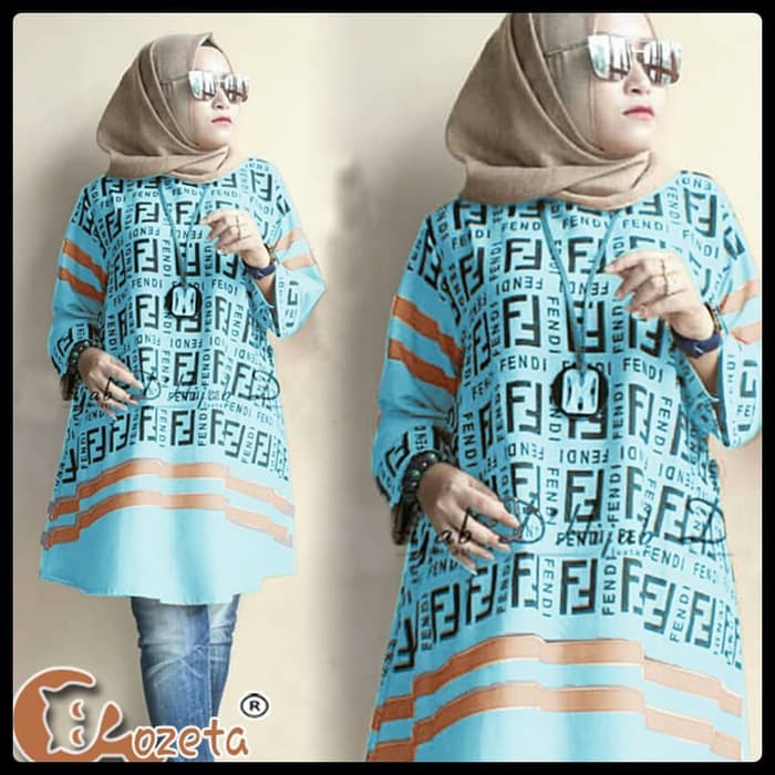 tunik jumbo linda biru muda baju atasan santai wanita remaja md gl Tv