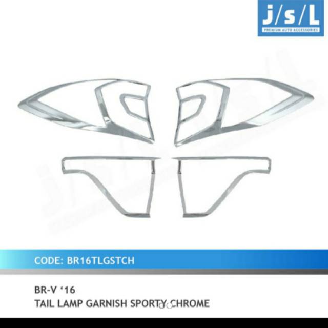 Garnish lampu belakang BRV/ tail lamp garnish Hitam Chrome Carbon jsl