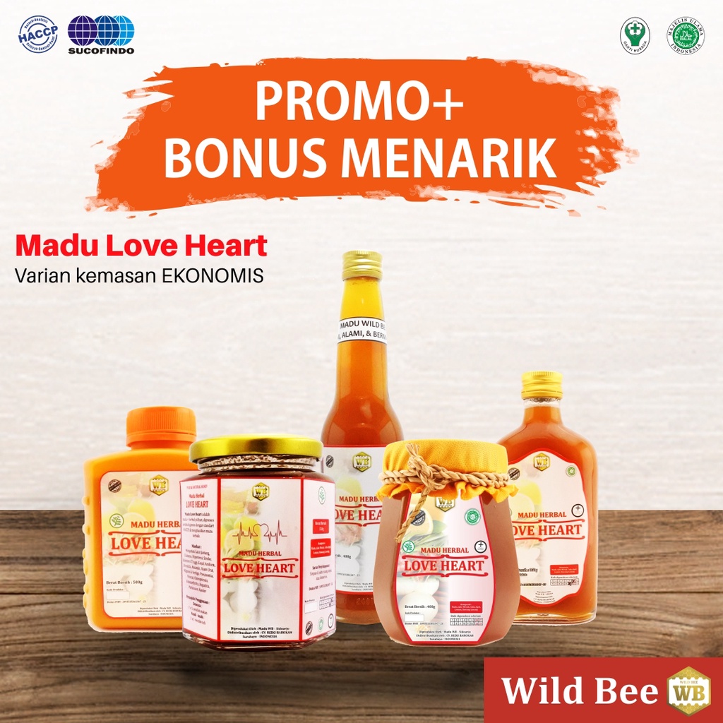 

[COD] Madu Love Heart / Madu Herbal - Garansi Murni & Asli 100% - Wild Bee-Ekonomis