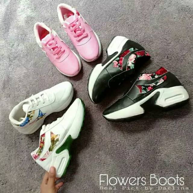 Sepatu sneakers wanita afila flower model