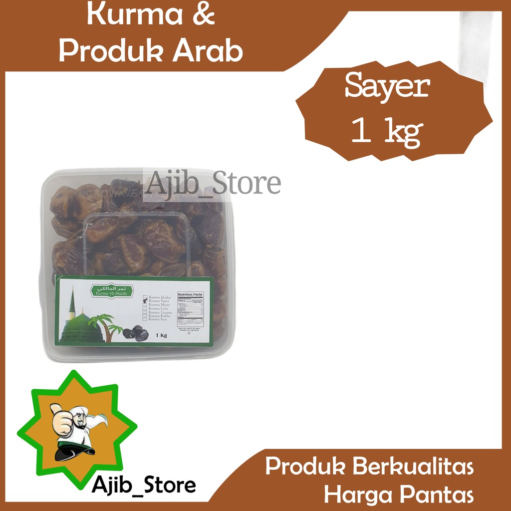 

(FRESH QUALITY) KURMA ARAB AL MALIKI 1KG 1000 gram Korma Import Khalas Sayer Mesir Tunisia Sukari Ajwa Madinah Tunis