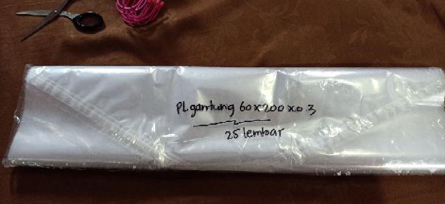 Cover Gaun Dress Gamis Isi 25 Pcs Uk.60x185- Plastik Gantung Display Laundry / Londry Gantungan Baju