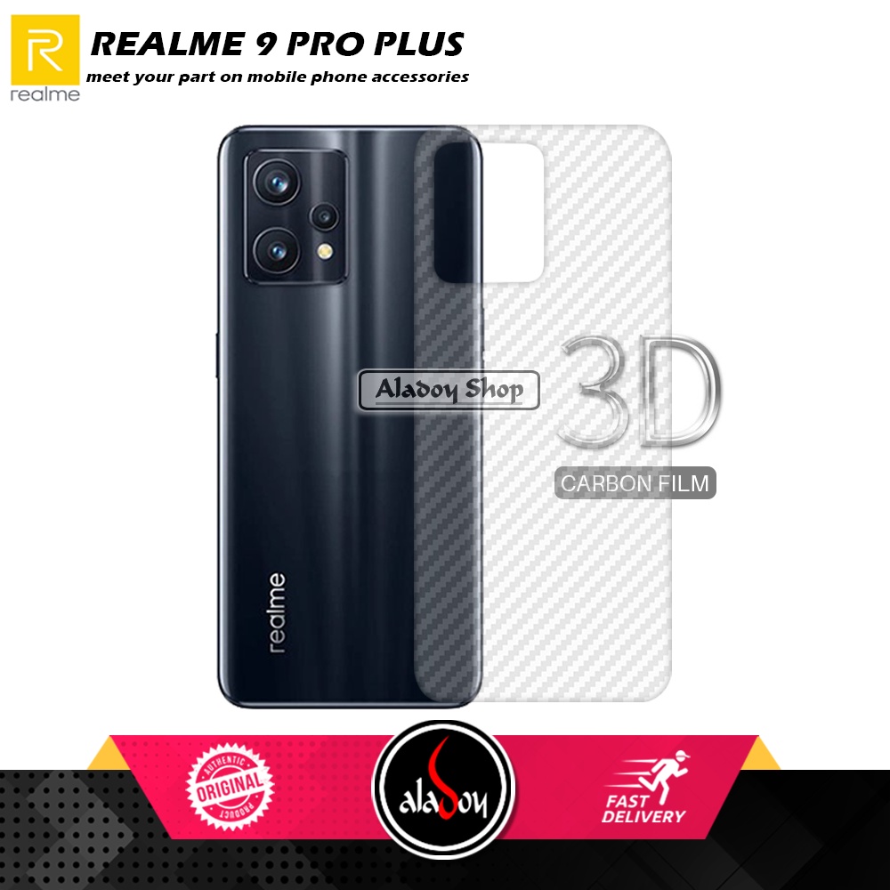 PAKET 3 IN 1 Tempered Glass Layar Realme 9 Pro Plus Free Tempered Glass Camera dan Skin Carbon