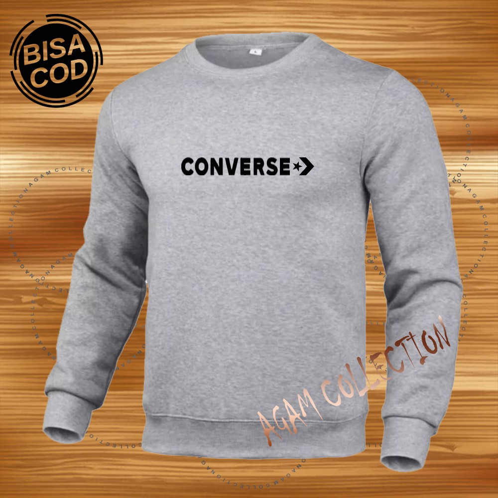 Agam collection Sweater Distro Converce 060 Premium Text Hitam Pria Wanita