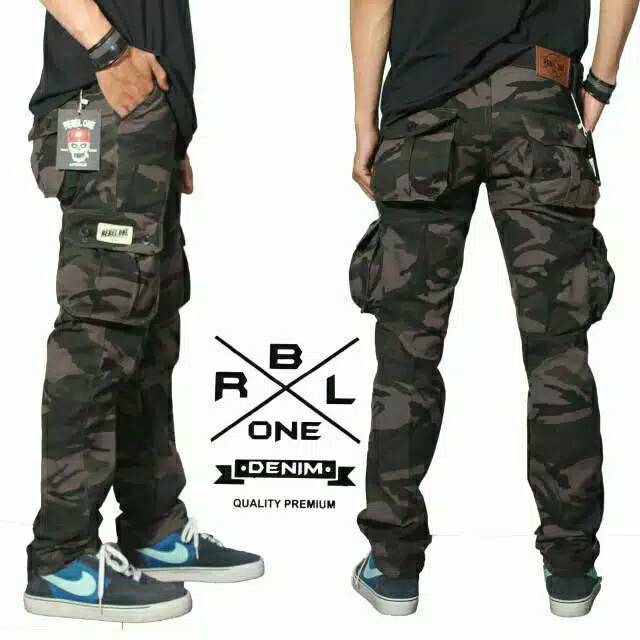 Celana cargo panjang loreng original rebel one 28 sd 34 Celana cargo panjang loreng original rebel one 28 sd 34