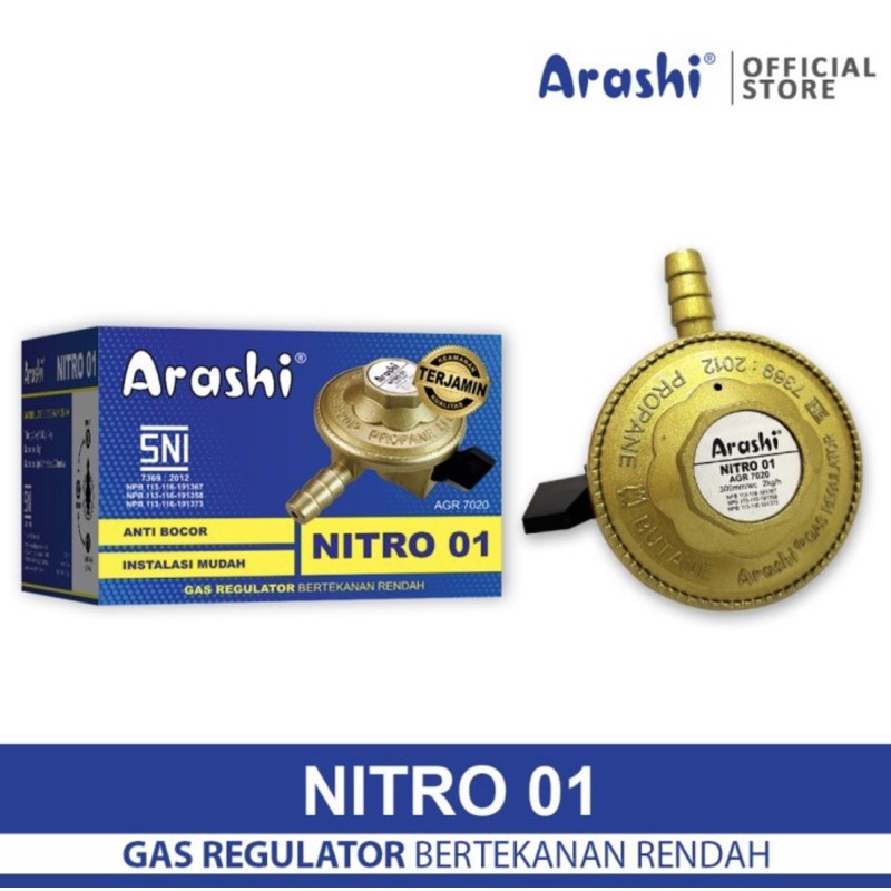 ARASHI Regulator Non Meter Nitro 01 / Kepala Gas / Anti Bocor / SNI