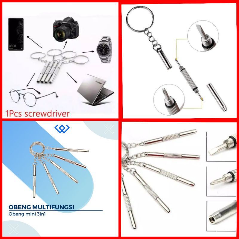 obeng kacamata|obeng kecil serbaguna|obeng 3in1|obeng kacamata multifungsi{harga 1pcs}