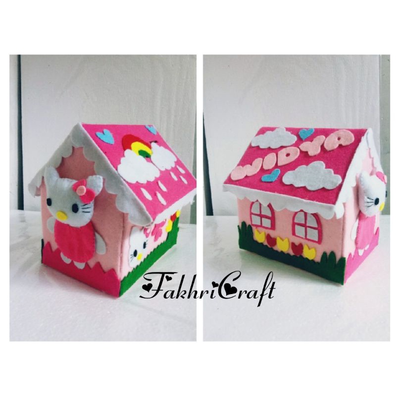 Celengan Rumah Flanel Hello kitty