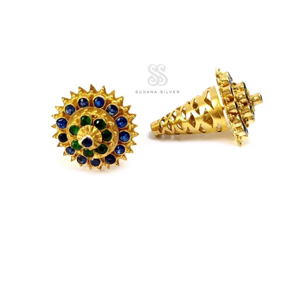 Anting Subeng Giwang Perak Silver 925 Ringgit Borobudur Gold Plated