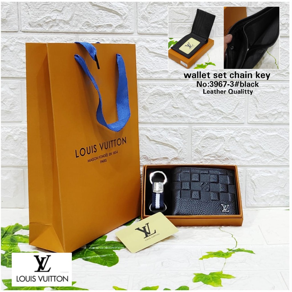 Dompet Lipat Pria Wallet set chain key