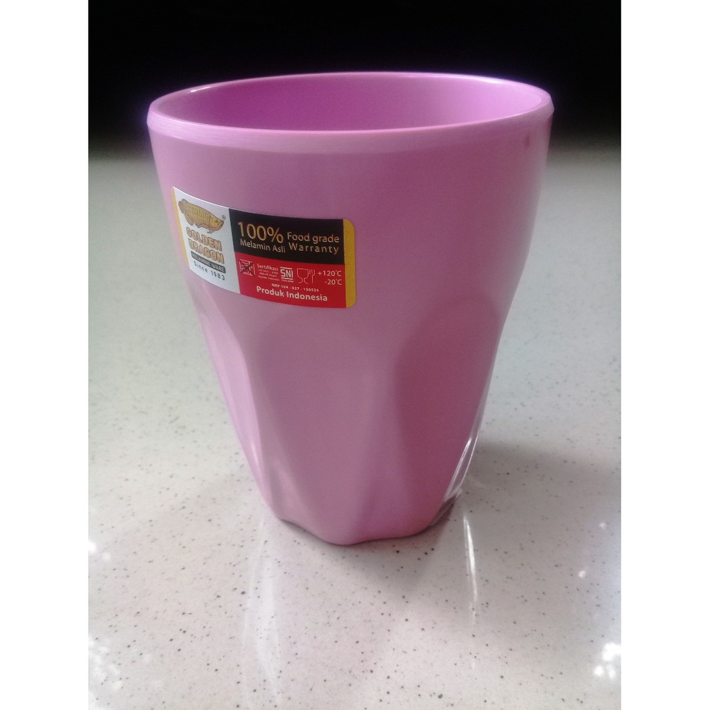 Gelas Jamu Teh 240ml Pink Melamine - Golden Dragon B1001