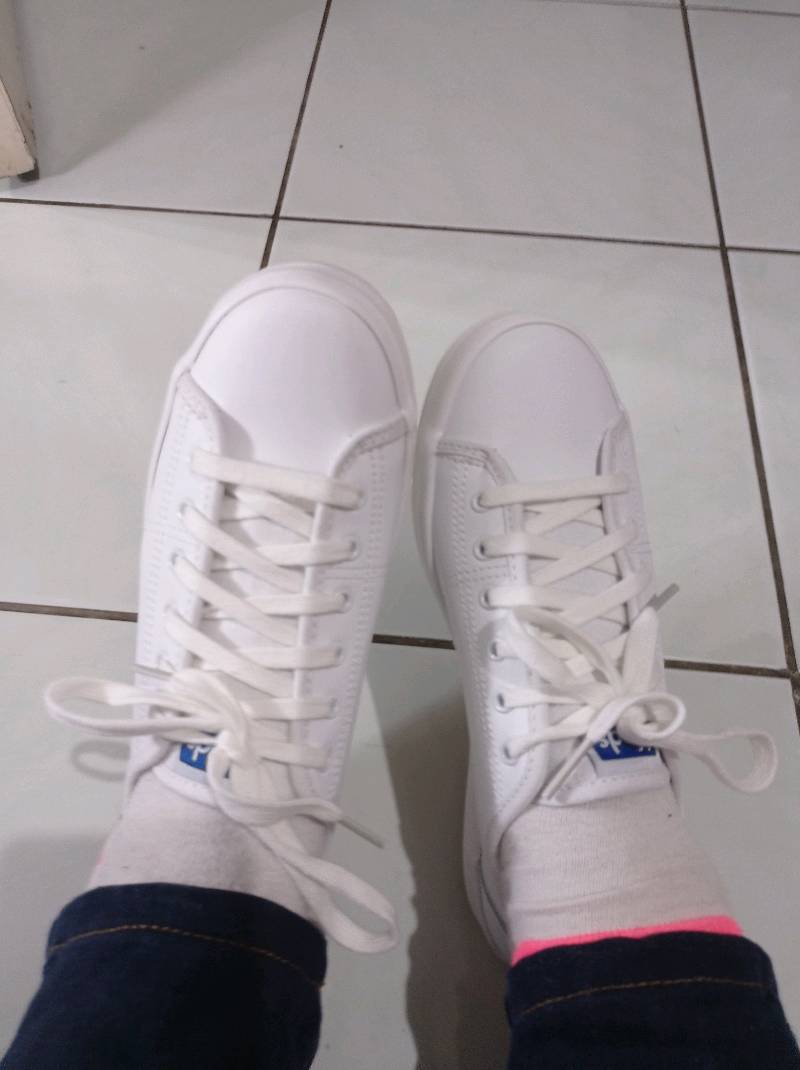 Keds Sepatu Wanita Kickstart Retro Court Leather White - Blue Wh57559