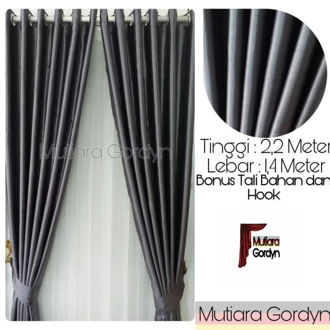 Gorden Blackout Minimalis Embos Abu