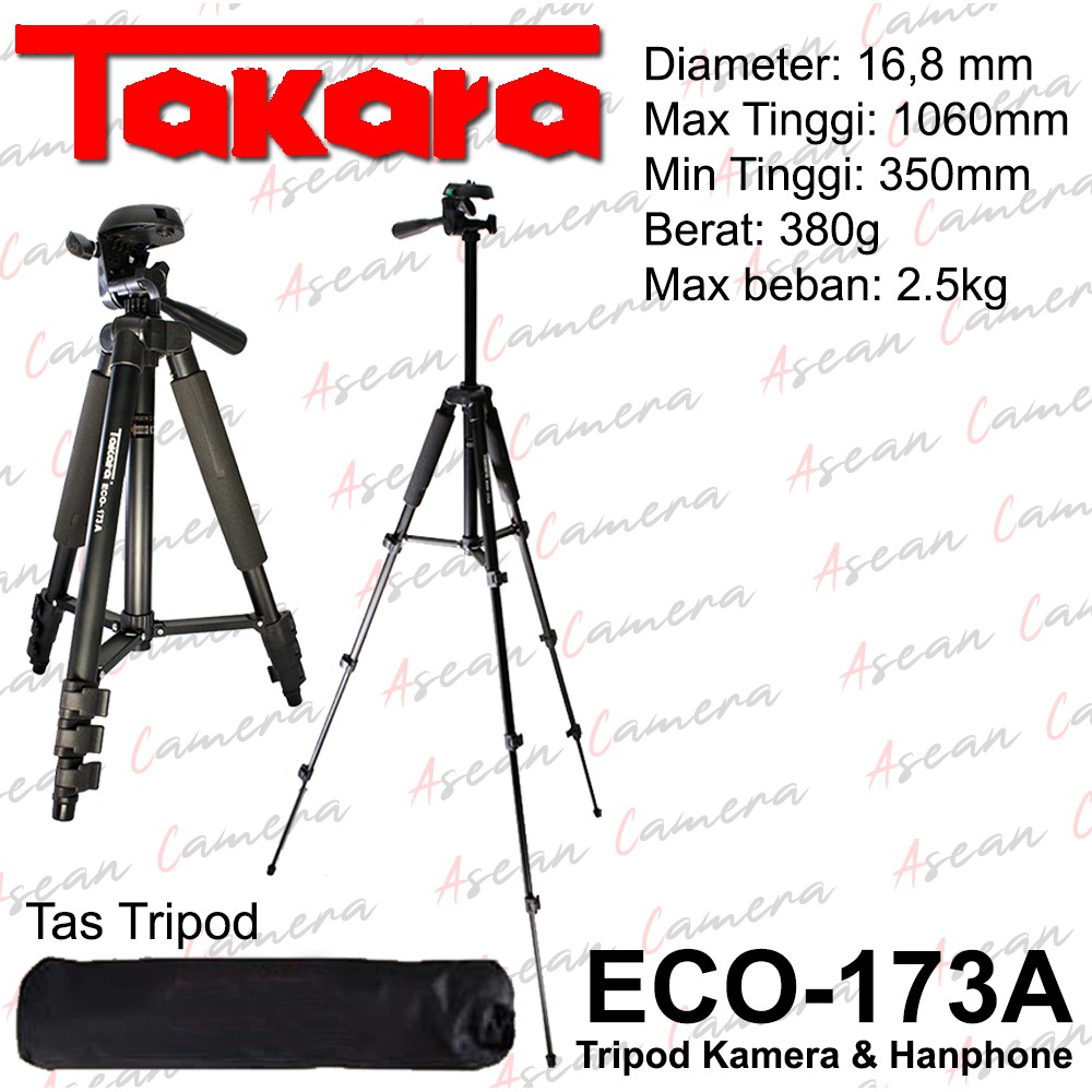 Tripod Takara ECO 173A ECO-173 Handycam kamera Pocket for Canon Sony