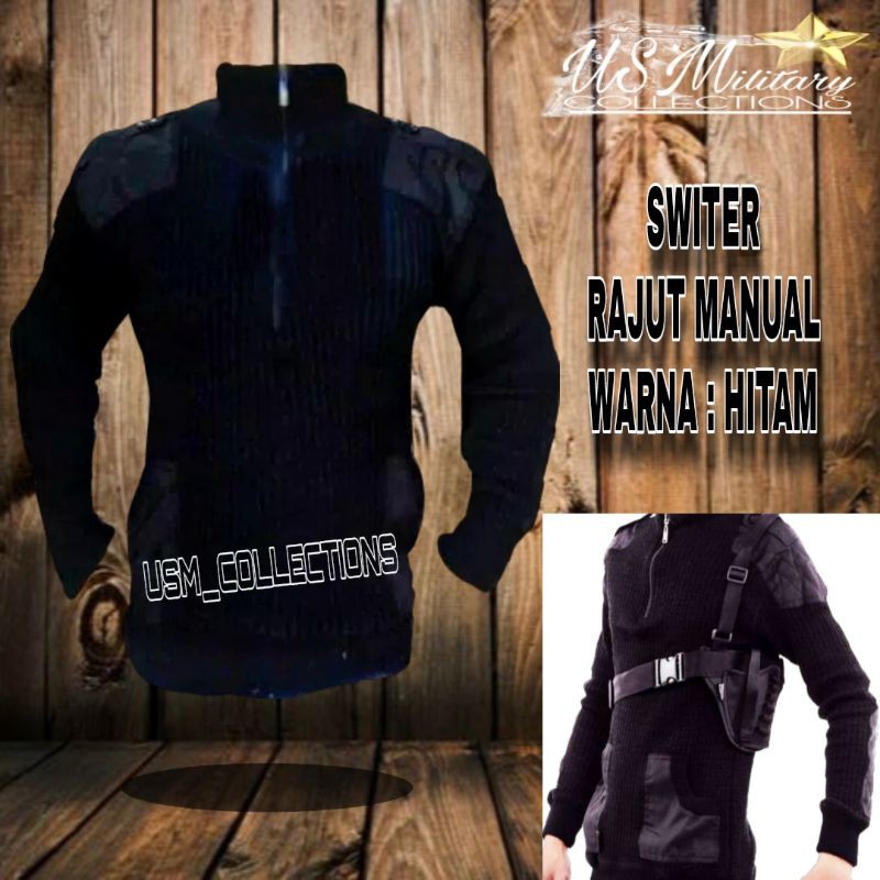 SWEATER RAJUT HITAM / SWEATER RAJUT PRIA / SWEATER ARMY