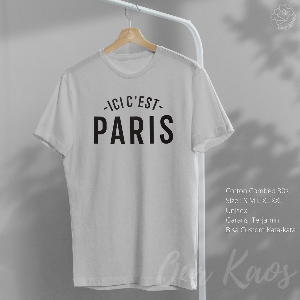 Kaos Pria Distro Kata Kata Tulisan Ici Cest Paris Lionel Messi Barcelona T-shirt Bola Dewasa Jersey 