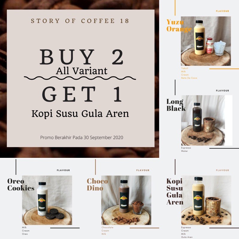 

KOPI SUSU GULA AREN 250ML | KOPI KEKINIAN | MINUMAN YAKULT | MINUMAN OREO