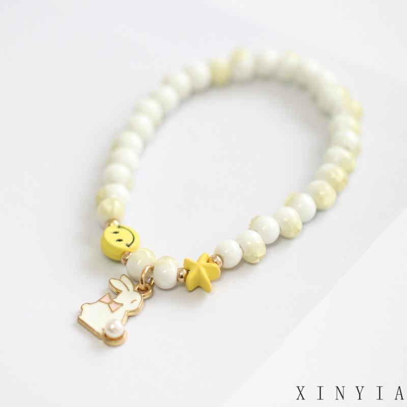 【COD】Gelang Tangan Manik-Manik Keramik Liontin Unicorn / Bintang / Kelinci Untuk Wanita