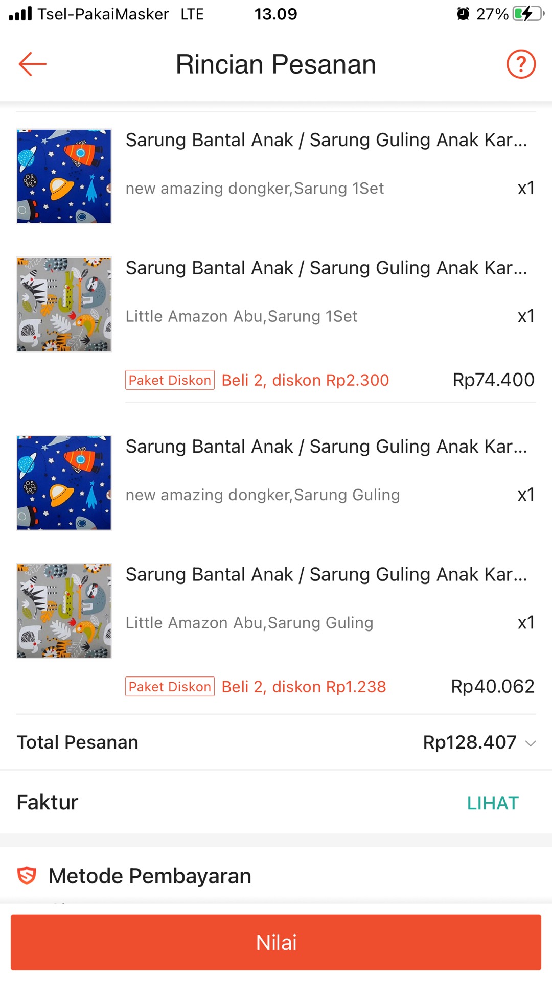 Sarung Bantal Anak / Sarung Guling Anak Karakter