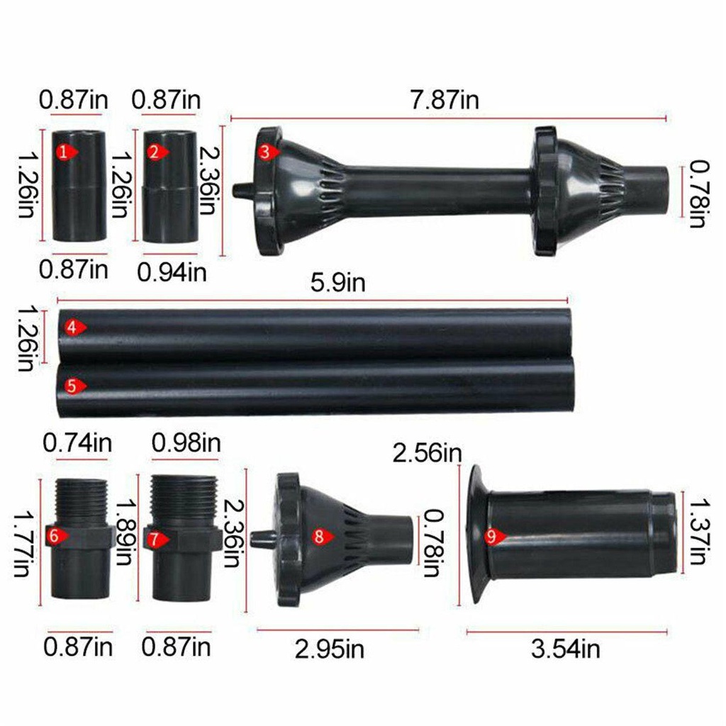 Set Nozzle Pompa Air Mancur SOLIGHTER Kepala Nozzle Pompa Plastik Taman Praktis