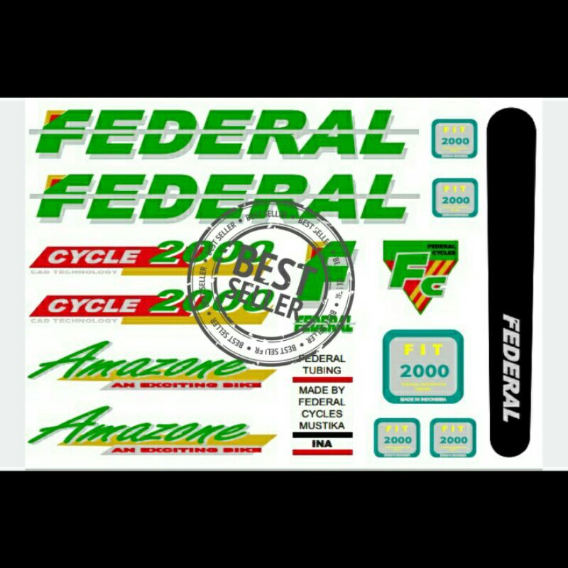 PROMO BELI 1 SET GRATIS 1 SET stiker set sepeda federal amazone warna hijau