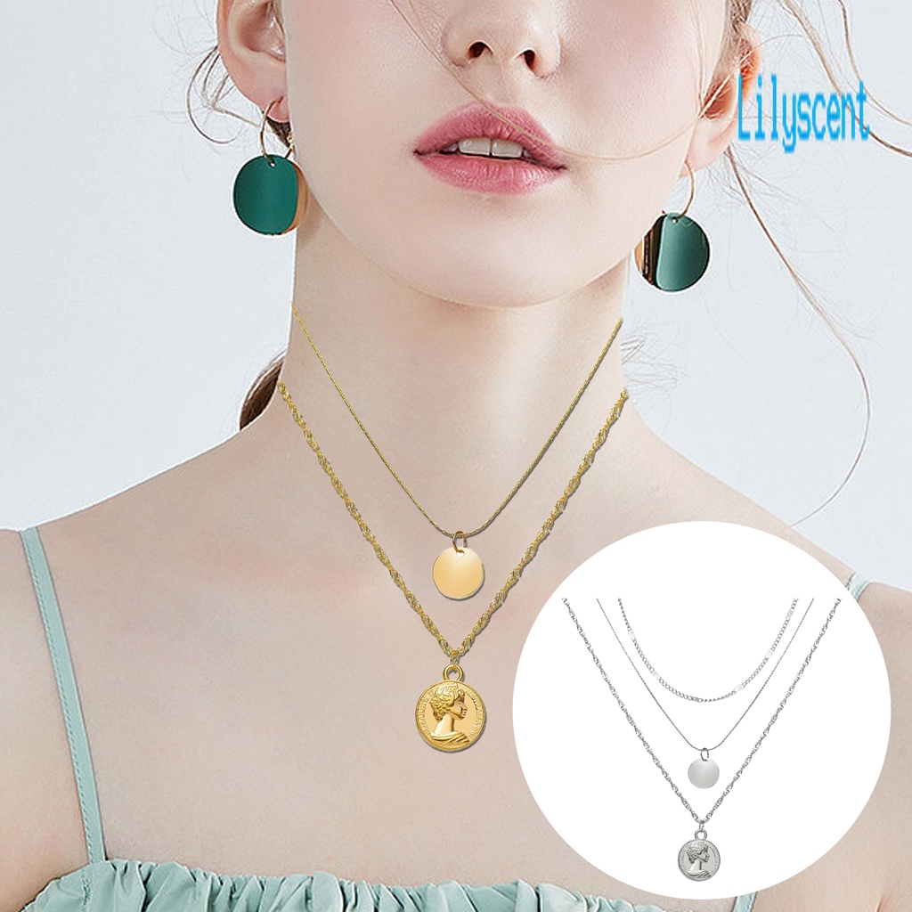 Kalung Choker Multi Layer Bahan Stainless Steel Anti Karat Untuk Wanita