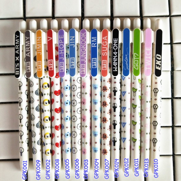 

KPOP Gel Pen / Bolpoin Pulpen BTS BT21 EXO Twice GOT7 Seventeen Wanna One