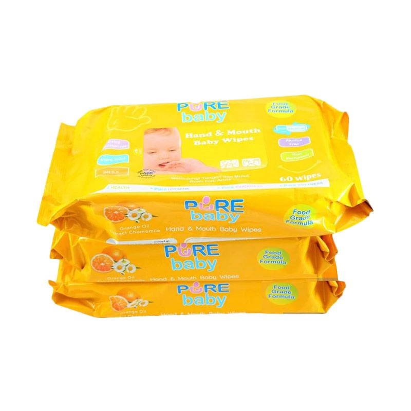 Pure Baby Hand and Mouth Baby Wipes Tissue Basah 60sheet Buy 2 get 1 Tisu Bayi