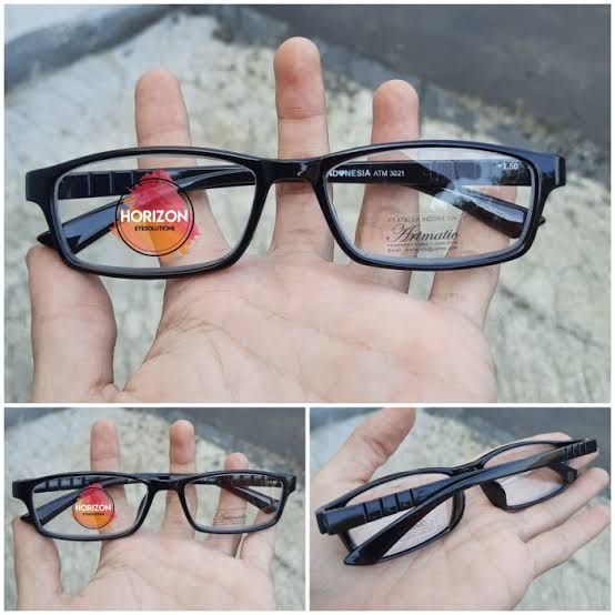 [ATM 3021]  Kacamata Baca Minus Pria Wanita  Bentuk Kotak Gagang Lentur +050 +100 +100 +300 +400 Mod