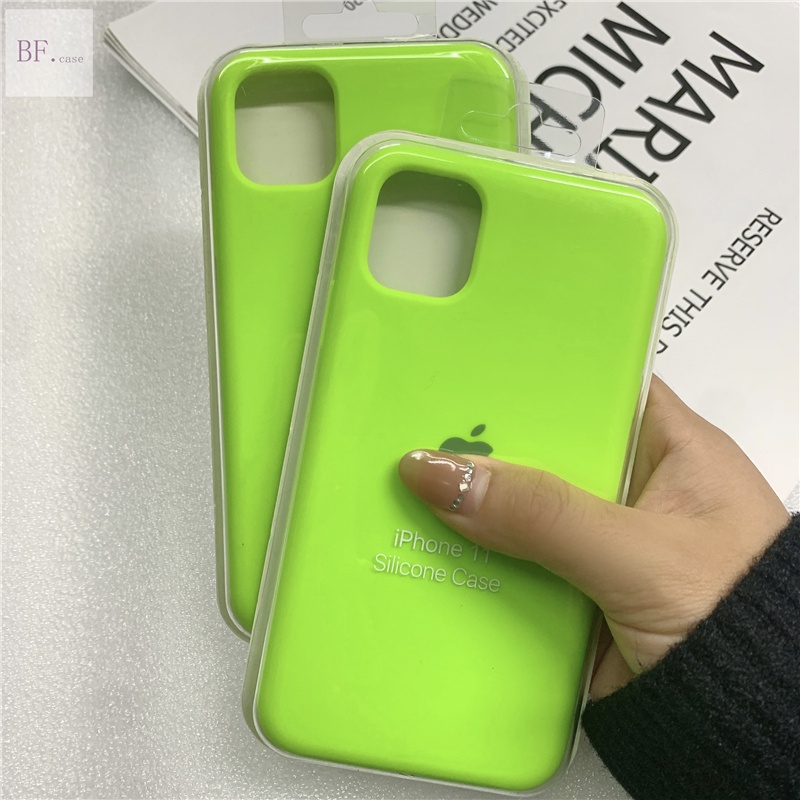 Soft Case Silikon Desain Logo Warna Hijau Fluorescent Untuk Iphone 11 12 13 Pro Max 6 7 8 Plus X Xs Xr Xsmax Se2 2020 12pro