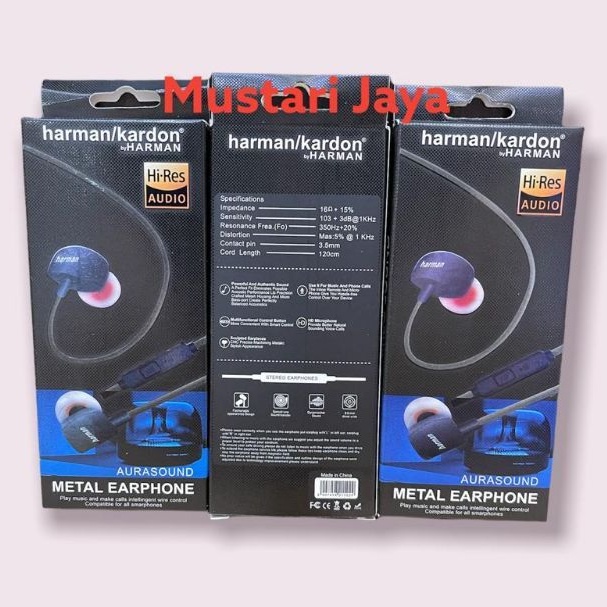 HEADSET HARMAN KARDON AURA SOUND METAL EARPHONE HF HARMAN SUARA BAGUS