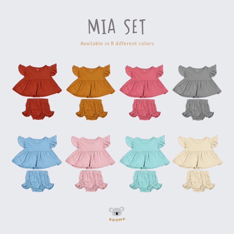 KIDDIEPODS x GOOMA - Mia Set / Baju anak perempuan / Set Anak perempuan / Atasan anak perempuan / Celana Anak Perempuan 1-10 tahun