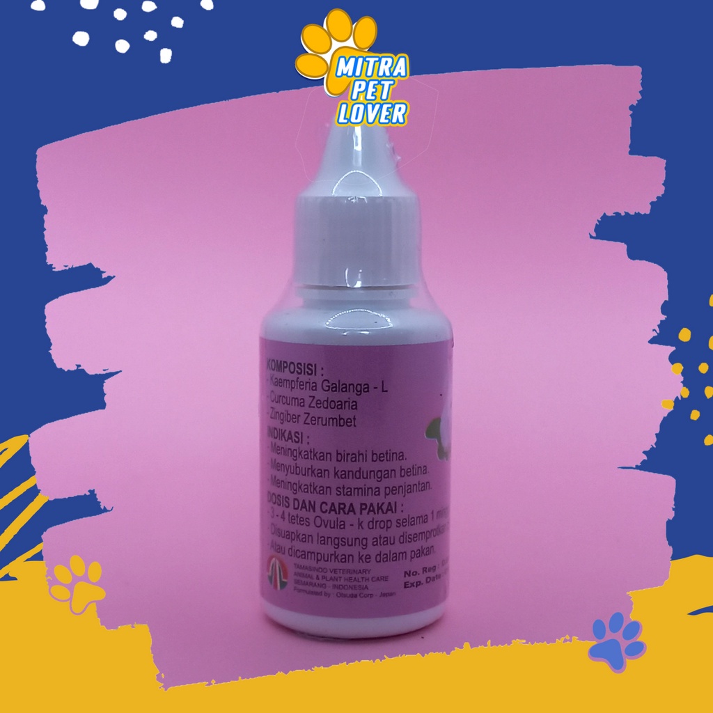 OBAT BIRAHI &amp; PENYUBUR KELINCI - OVULA-K DROP 30 ML ORIGINAL -  PENAMBAH STAMINA JANTAN PENYUBUR KANDUNGAN BETINA &amp; CEPAT KAWIN OVULA - MURAH GARANSI ASLI KUALITAS - PET ANIMAL HEALTHCARE &amp; VETERINARY TAMASINDO SUPLEMEN VITAMIN TERNAK HEWAN MITRAPETLOVER