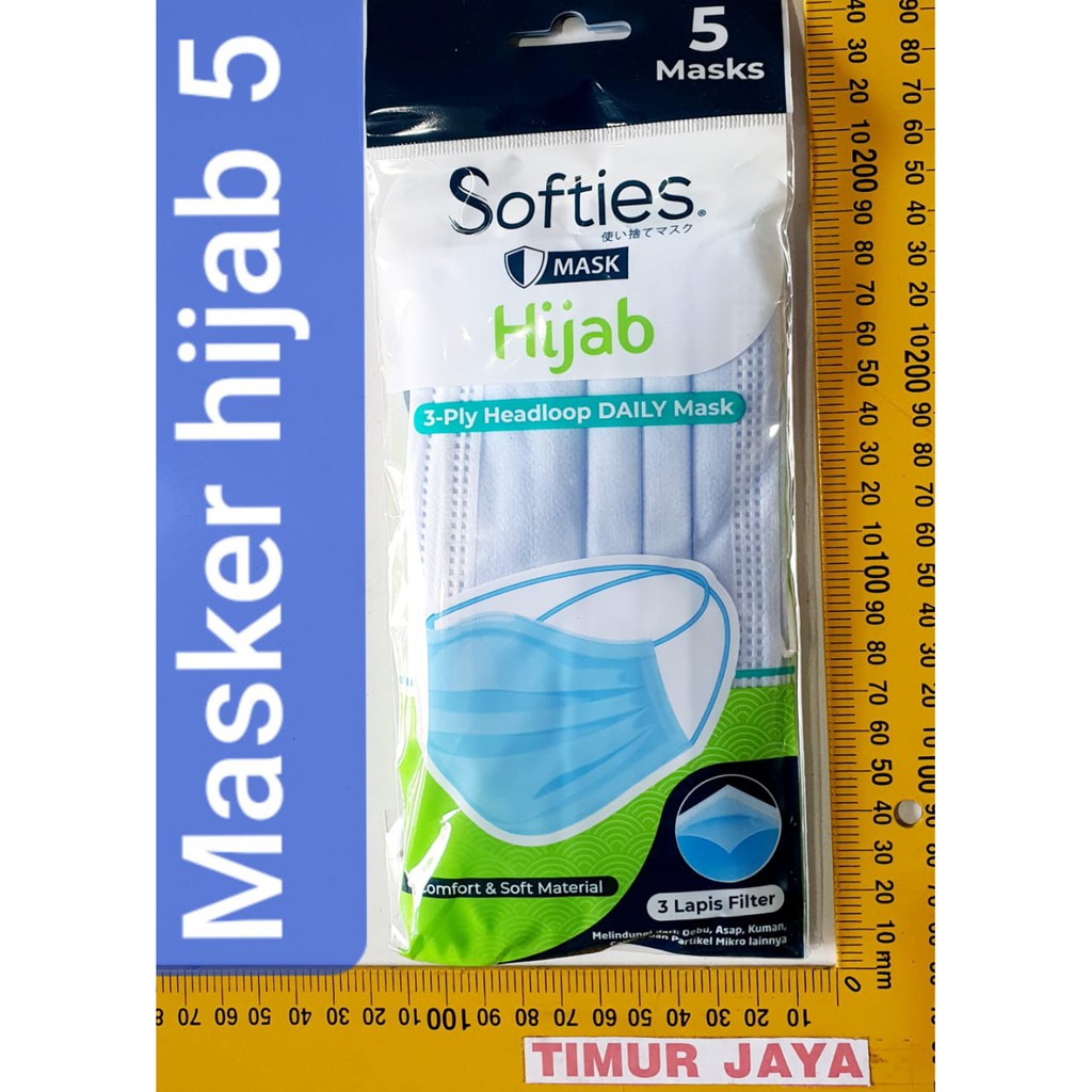 Masker Softies Hijab 3 Ply isi 5 Pcs