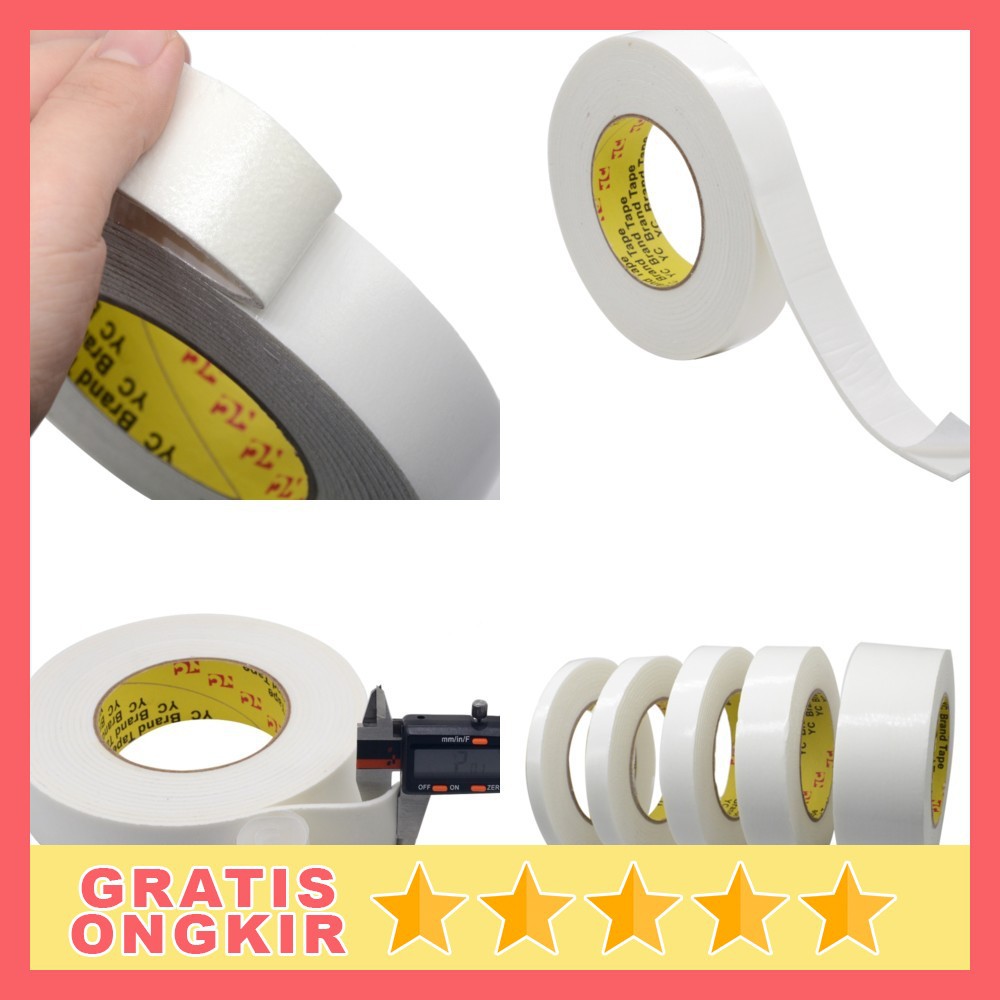 

YC Perekat Double Tape Acrylic Adhesive Foam Sponge 20mm x 5m - J4703 - White
