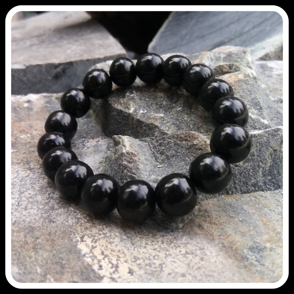 PROMO Gelang Giok Black Jade Aceh Natural Terapi Big Size