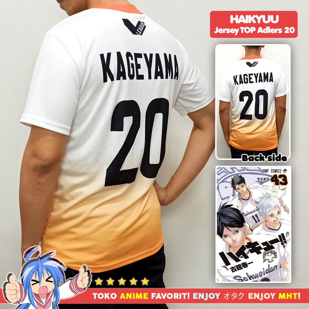 Kostum Anime Cosplay Haikyuu Kaos Atasan Jersey Schweiden Adlers