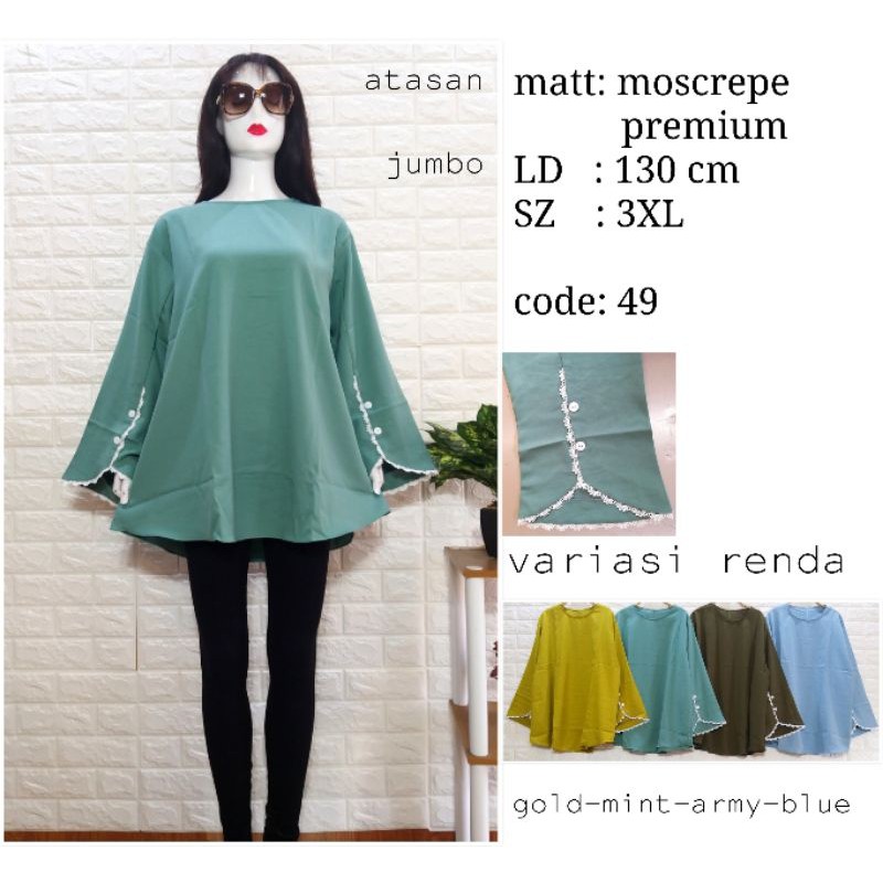baju atasan jumbo wanita Ld 130cm