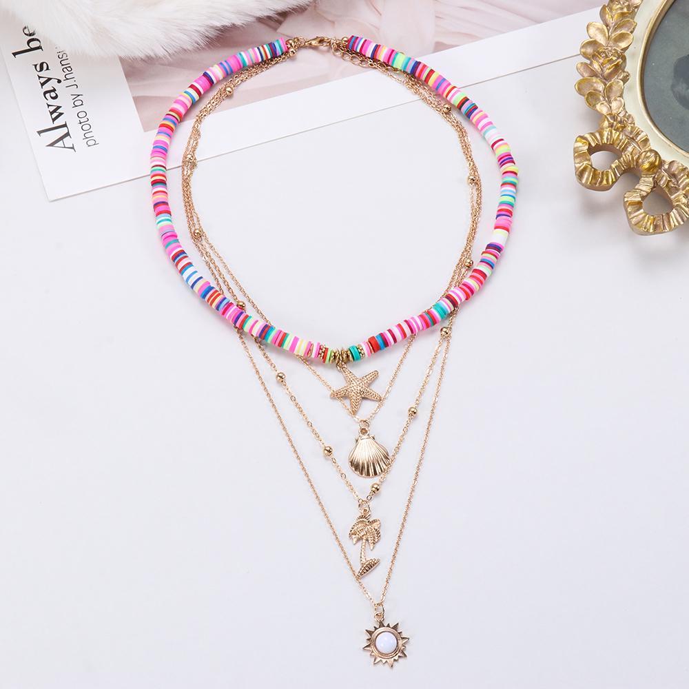 Top Shell Kalung Perhiasan Kalung Aksesoris Golden Soft Tembikar Hadiah Hari Valentine Pantai Kalung Choker Liontin Kalung