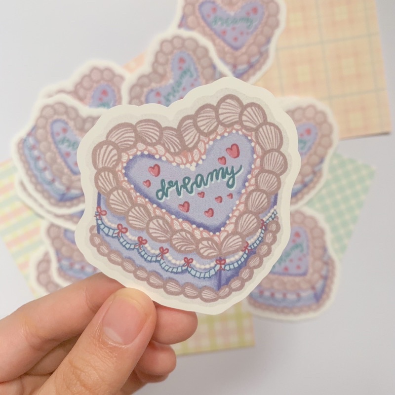 

Korean Cake Sticker (Vintage Love Cake)