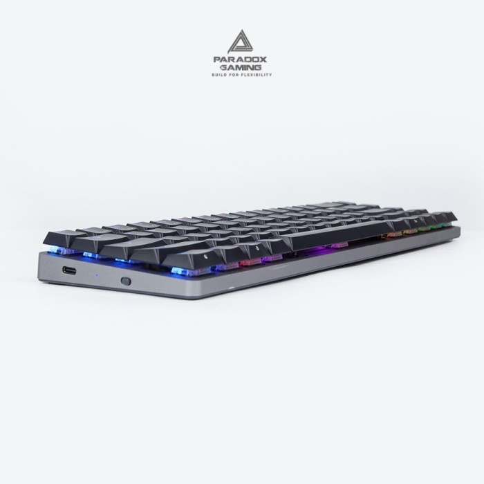 Paradox Gaming Keyboard ZX68-ABS Black Case ABS+Aluminum Low Profile - BLUE