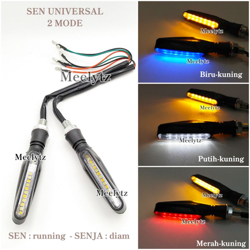 Lampu LED sein running sen 2 warna senja sein model moge watwrproof universal sport