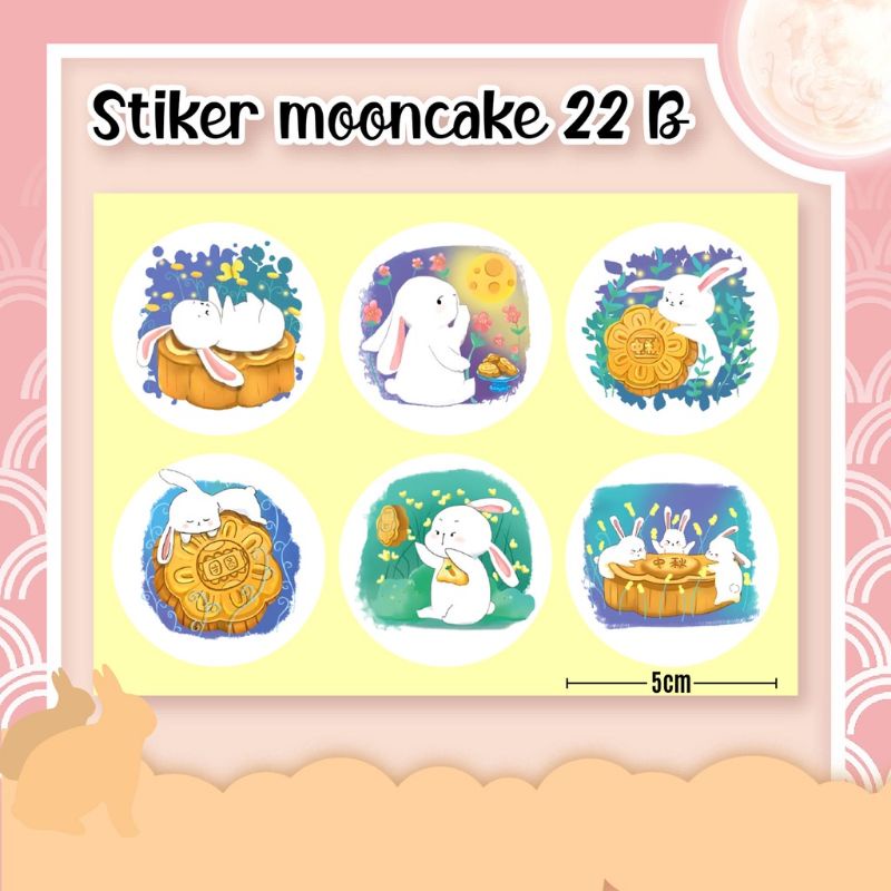 STICKER MOON CAKE PER LEMBAR - KODE 22 B